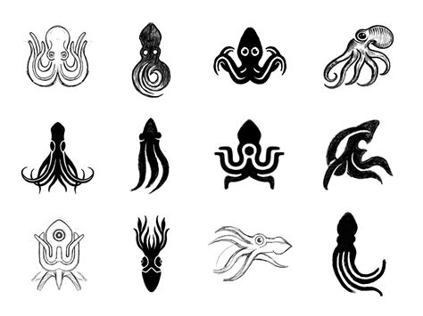 Squids And Octopuses Logo Design Sketches By Gert Van Duinen On Dribbble