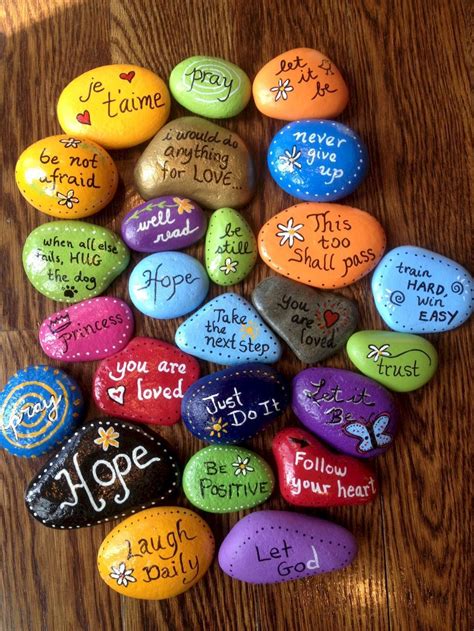Diy Painted Rocks Ideas With Inspirational Words And Quotes 129