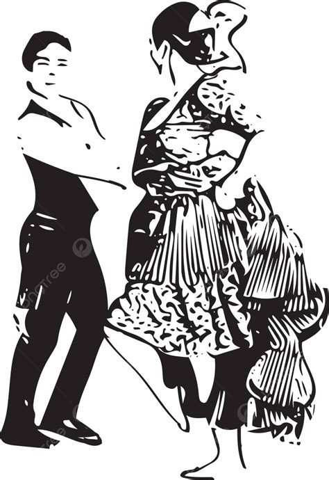 Illustration Of Couple Dancing Show Sketch Dress Vector Show Sketch