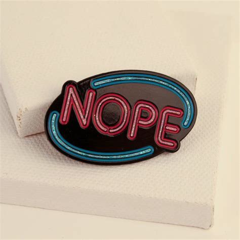 Nope Neon Style Enamel Pin W Glitter Etsy Enamel Pins Pin And Patches Jacket Pins