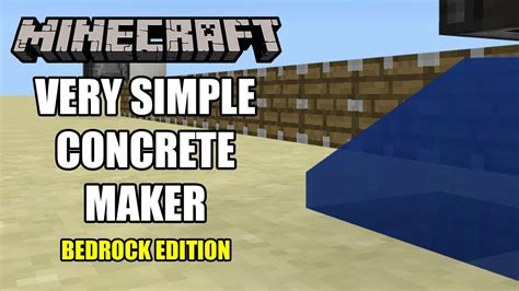 Minecraft Bedrock Very Simple Concrete Maker Tutorial Xbox Mcpe
