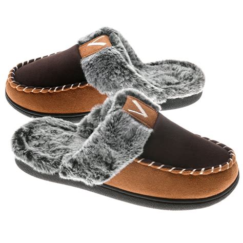 Vonmay Vonmay Womens Comfy Fuzzy House Slipper Scuff Memory Foam