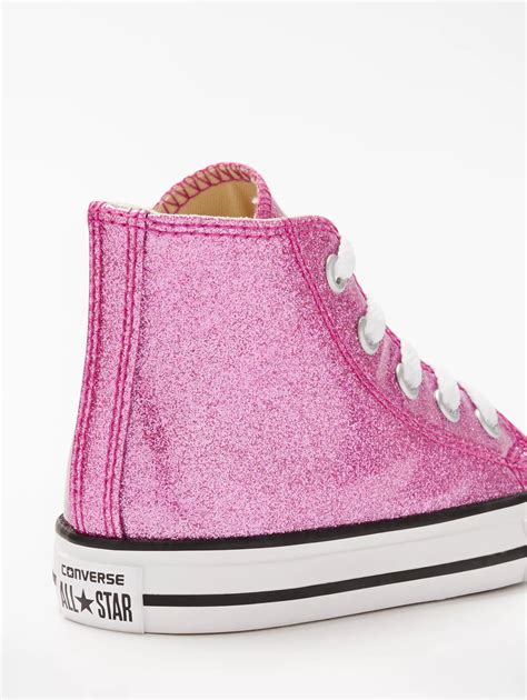 Converse Chuck Taylor All Star Hi Top Trainers Pink Glitter