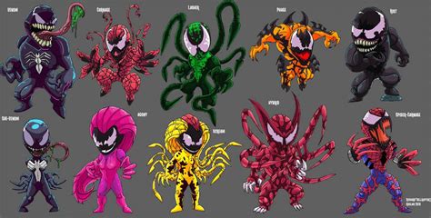 Chibi Symbiotes By Hellraptorstudios On