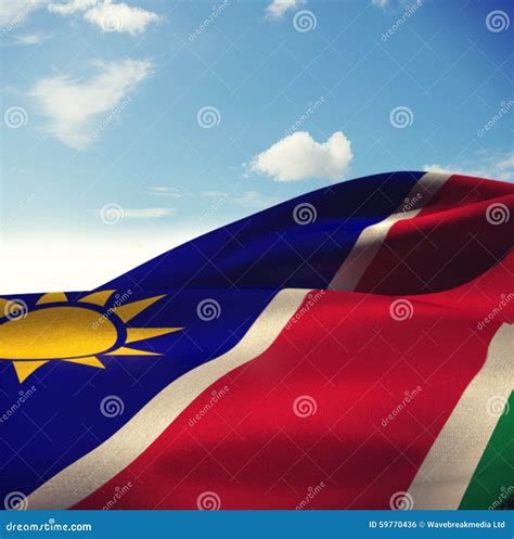 Composite Image Of Close Up Of Namibia Flag Waving Stock Illustration