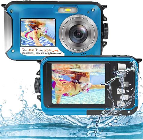 Underwater Camera Full Hd 2 7k 48mp Waterproof Camera For Snorkeling Dual Screen