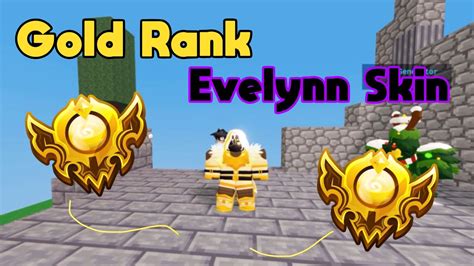 New Gold Rank Evelynn Skin Roblox Bedwars Youtube