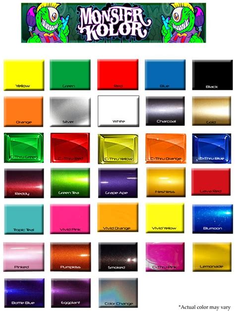 Paint Shop Colour Chart Automotive Restoration Shop 144 Color Chart