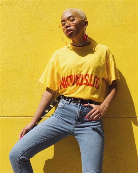 Yellow Aesthetic 80s Photographer Black Style Fashion Swag Moda