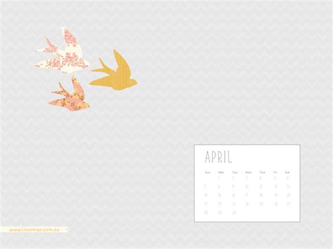Desktop Calendars April Love Mae Blog