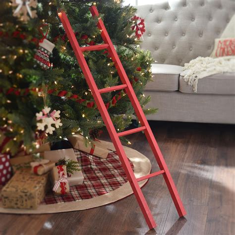 Our Red Wooden Ladder Decoration Will Bring A Festive Uniqueness To Any