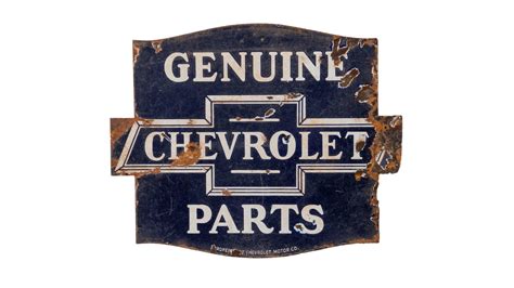 Genuine Chevrolet Parts Double Sided Porcelain Sign For Sale At Auction
