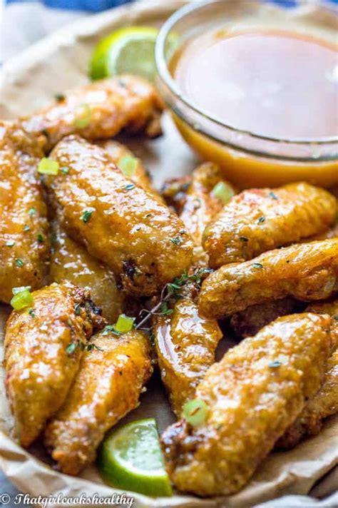 Spicy pineapple glazed air fryer chicken wings - That Girl ...