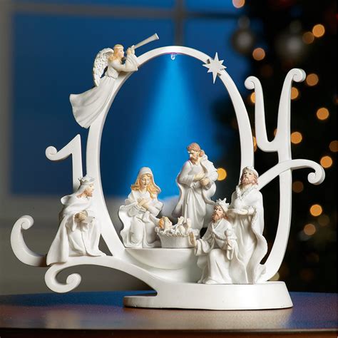 Lighted Joy Nativity Christmas Scene Holiday Indoor Sculpture Walmart