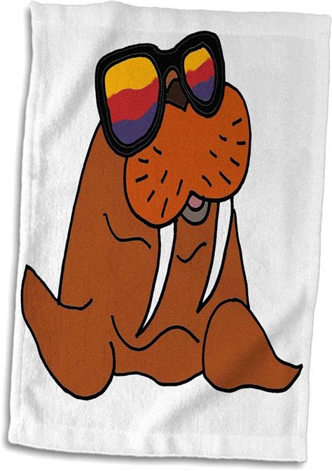 3d Rose Funny Cool Walrus Wearing Colorful Sunglasses Beach
