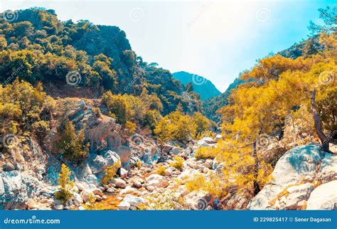 Panoramic View Of Goynuk Canyon In Kemer Antalya Turkey Stock Image