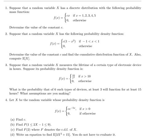 Solved Suppose That A Random Variable X Has A Discrete Chegg