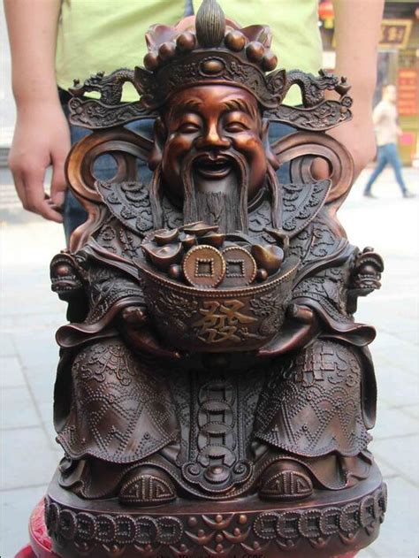 18 Chinese Bronze Copper Home Buddha God Of Wealth Mammon And Treasure