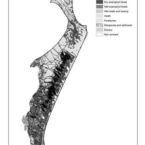 Vegetation Map Of Kgari Fraser Island From Wardell Johnson Et Al 2015