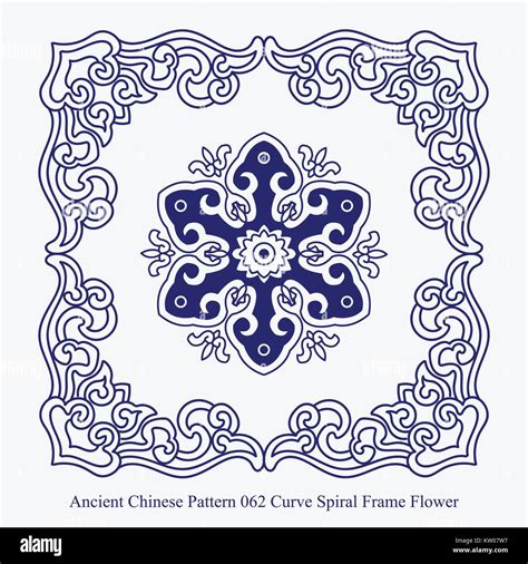 Ancient Chinese Pattern Of Curve Spiral Frame Flower Stock Vector Image