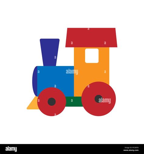 Tren De Juguete Para Niños Diseño Plano Color Image Imagen Vector De Stock Alamy