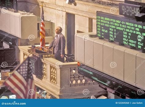 Opening Bell On New York Stock Exchange Wall Street New York Ny