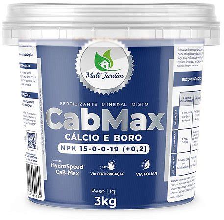 Multi Cabmax Nitrato De C Lcio E Boro Sol Vel Fertirriga O Foliar