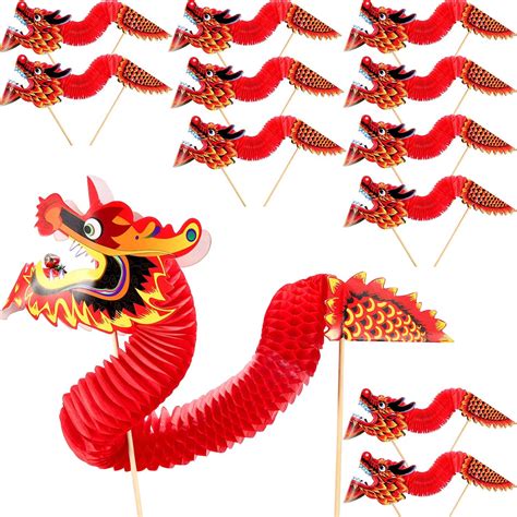 Chuangdi 12 Pieces Chinese New Year Dragon Paper Spring