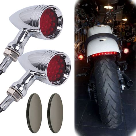 Motorcycle Led Bullet Red Brake Blinker Turn Signal Tail Light For