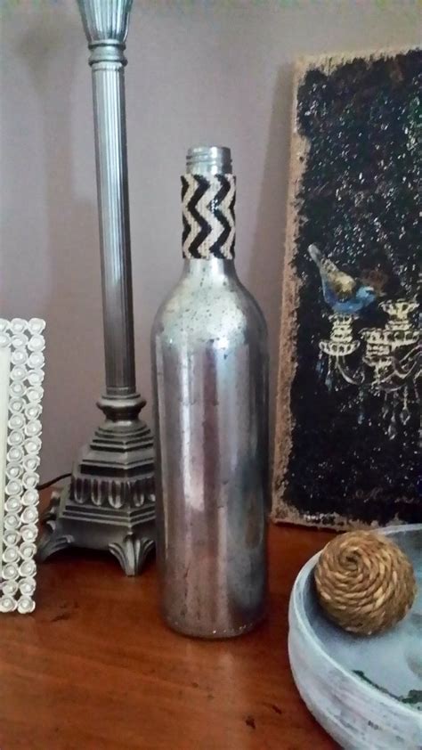 Upcycled Wine Bottle Faux Mercury Glass Bottles Decoration Mercury Glass Wine Bottle