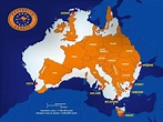 Australië kaart over Europa - Kaart van Australië in Europa (Australië ...