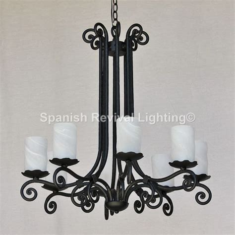 1349 8 Wrought Iron Spanish Style Chandelier Spanish Revival Lighting