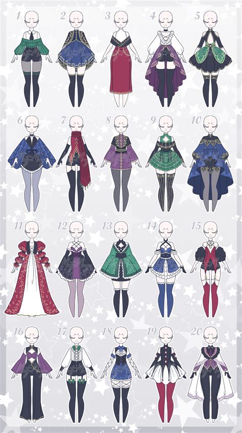 outfit adoptable batch 125 open by minty mango on deviantart dress design drawing dress