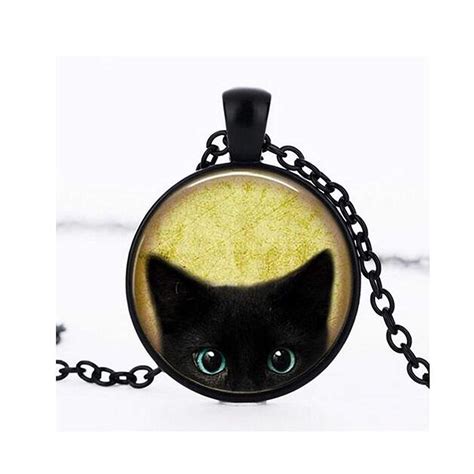 Darkey Wang Woman Fashion Jewelry Retro Black Cat Time Gemstone