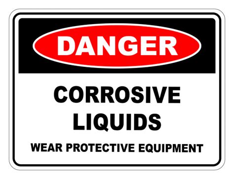 Corrosive Liquids Wear Protective Equipment Danger Safety Sign Safety