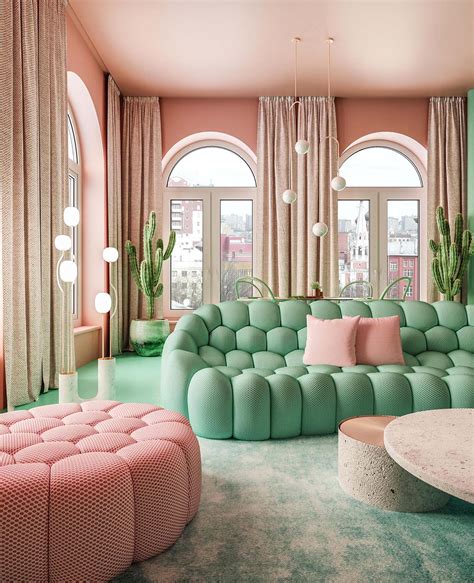 A Pastel Pink And Mint Green Color Palette Creates A Statement Interior For This New York Apartment