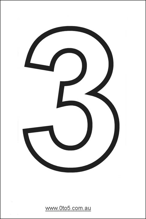 Number 3 Large Printable Numbers Printable Numbers Number