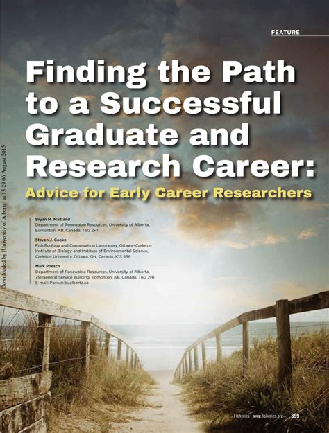 Pdf Finding The Path To A Successful Graduate And Research Career