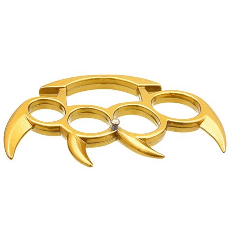 Gold Spiked Brass Knuckle Solid Steel Knockout Knucks