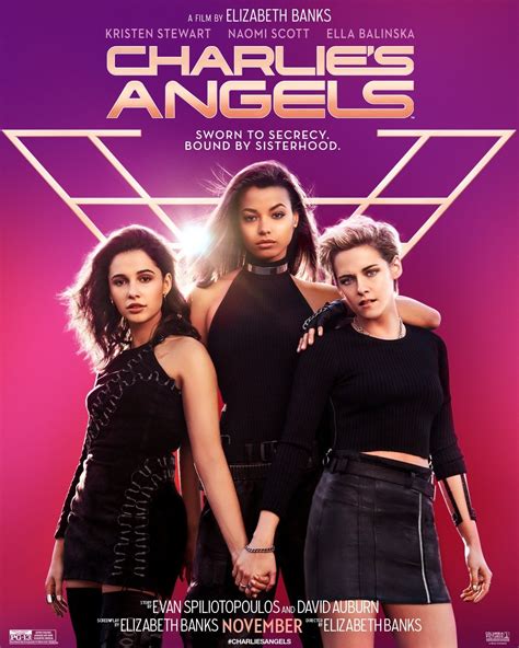 Charlies Angels 2019 Official Poster Kristen Stewart Naomi Scott Ella Balinska Rmovies