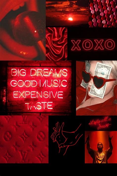 Red Mood Board Aesthetic Red Colour Wallpaper Wallpaper Iphone Neon