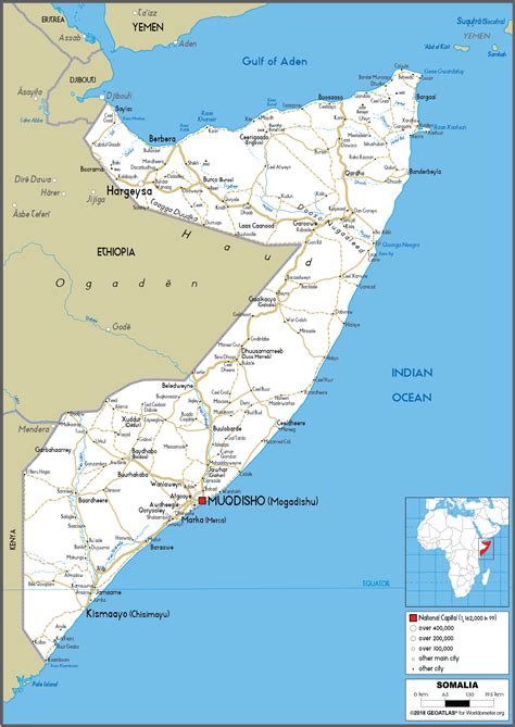 Bản đồ đất nước Somalia Somalia Map Khổ lớn Phóng to