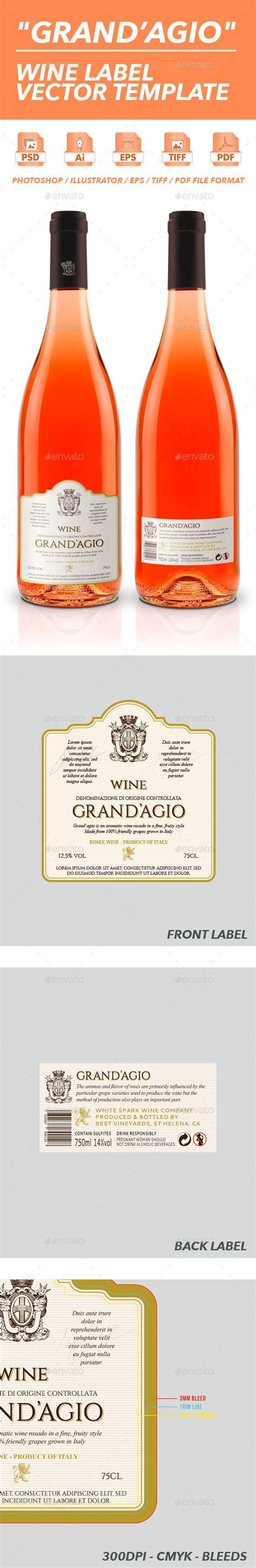 Create personalized labels in microsoft word by adding your own images and text. Grand'Agio - Wine Label Template PSD, Vector EPS, AI. Download here: http://graphicriver.net ...