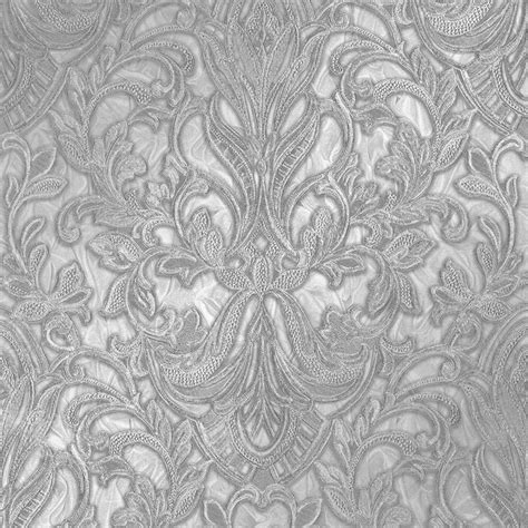 Damask Glitter Wallpaper White Grey Silver Wallpaper