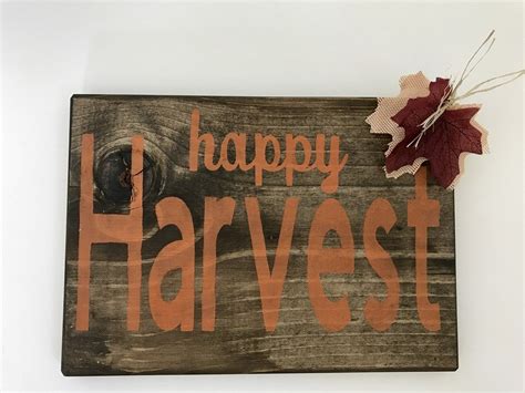 Rustic Wooden Fall/Harvest Sign | Harvest sign, Fall harvest, Harvest decorations