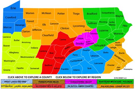Pennsylvania State Map With Counties | Time Zones Map
