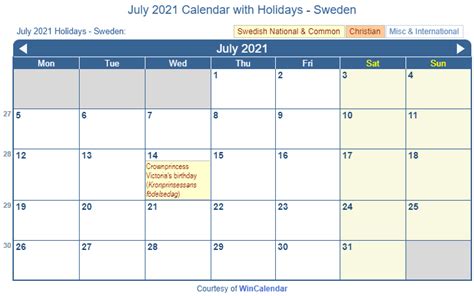 Print Friendly July 2021 Sweden Calendar For Printing