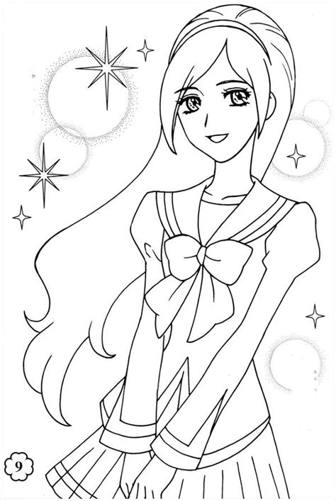 11 Anime Girl Coloring Pages Pdf  Ai Illustrator