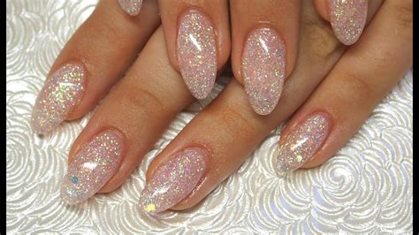 40 Short Clear Glitter Acrylic Nails Peaceloveserena