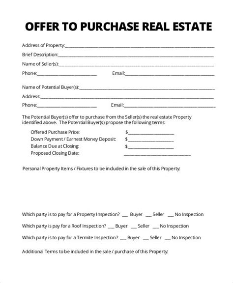 Sample Offer Letter To Purchase Property Pdf